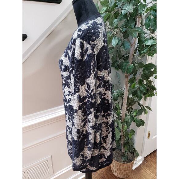 Palette Women Black Floral Nylon Open Front Long Sleeve Cardigan Sweater Size XL - Picture 5 of 11